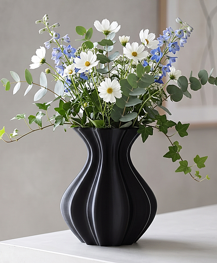 20 cm Siyah Spiral Vazo